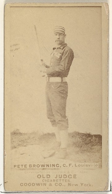 Louis Rogers "Pete" Browning, Center Field, Louisville Colonels, from the Old Judge series (N172) for Old Judge Cigarettes
