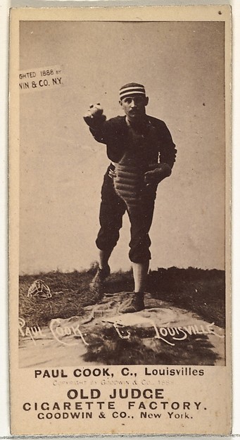 Paul Cook, Catcher, Louisville Colonels, from the Old Judge series (N172) for Old Judge Cigarettes by Goodwin & Company, The Metropolitan Museum of Art