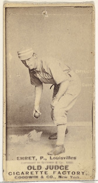 Philip Sydney "Red" Ehret, Pitcher, Louisville Colonels, from the Old Judge series (N172) for Old Judge Cigarettes
