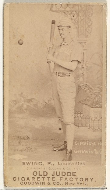 John Ewing, Pitcher, Louisville Colonels, from the Old Judge series (N172) for Old Judge Cigarettes