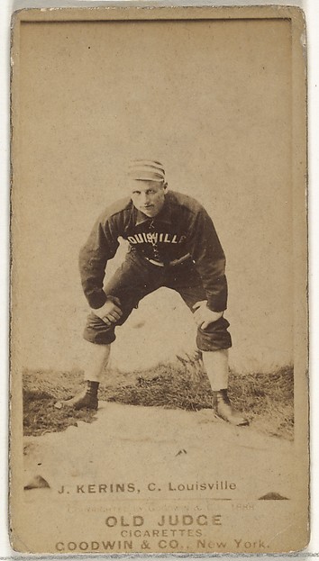 John Nelson Kerins, Catcher, Louisville Colonels, from the Old Judge series (N172) for Old Judge Cigarettes