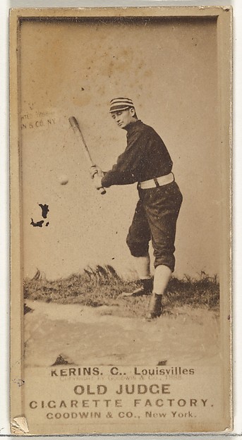 John Nelson Kerins, Catcher, Louisville Colonels, from the Old Judge series (N172) for Old Judge Cigarettes