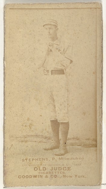George Benjamin "Ben" Stephens, Pitcher, Milwaukee, from the Old Judge series (N172) for Old Judge Cigarettes