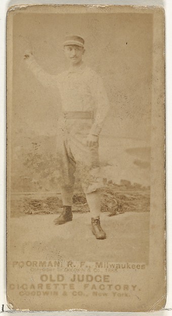 Thomas Iverson "Tom" Poorman, Right Field, Milwaukee, from the Old Judge series (N172) for Old Judge Cigarettes
