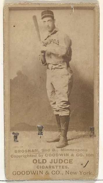 Timothy J. Brosnan, 2nd Base, Minneapolis, from the Old Judge series (N172) for Old Judge Cigarettes