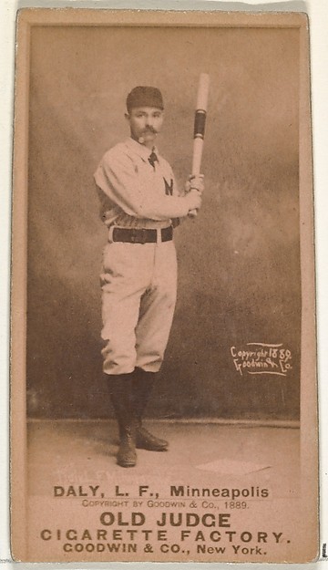 James J. "Sun" Daly, Left Field, Minneapolis, from the Old Judge series (N172) for Old Judge Cigarettes