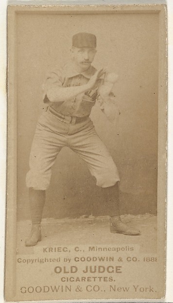 William Frederick "Bill" Krieg, Catcher, Minneapolis, from the Old Judge series (N172) for Old Judge Cigarettes