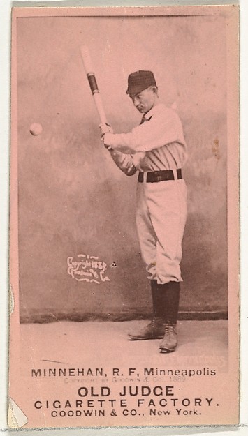 Daniel Joseph "Dan" Minnehan, Right Field, Minneapolis, from the Old Judge series (N172) for Old Judge Cigarettes