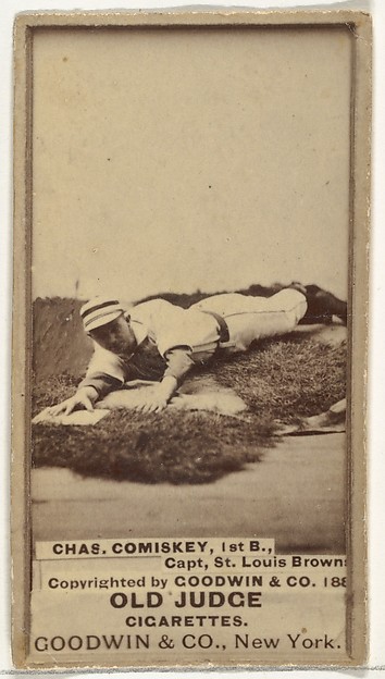 Charles Albert "The Old Roman" Comiskey, 1st Base and Manager, St. Louis Browns, from the Old Judge series (N172) for Old Judge Cigarettes by Goodwin & Company, The Metropolitan Museum of Art