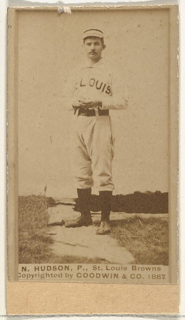 Nathaniel P. "Nat" Hudson, Pitcher, St. Louis Browns, from the Old Judge series (N172) for Old Judge Cigarettes by Goodwin & Company, The Metropolitan Museum of Art