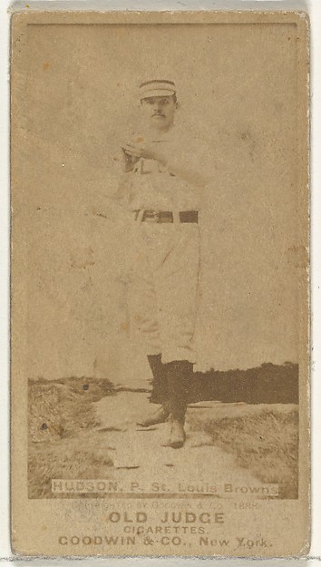 Nathaniel P. "Nat" Hudson, Pitcher, St. Louis Browns, from the Old Judge series (N172) for Old Judge Cigarettes