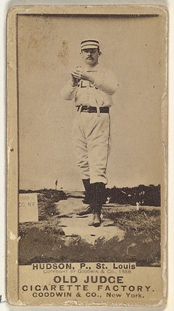 Nathaniel P. "Nat" Hudson, Pitcher, St. Louis Browns, from the Old Judge series (N172) for Old Judge Cigarettes by Goodwin & Company, The Metropolitan Museum of Art