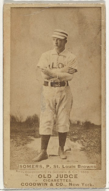 Somers, Pitcher, St. Louis Browns, from the Old Judge series (N172) for Old Judge Cigarettes