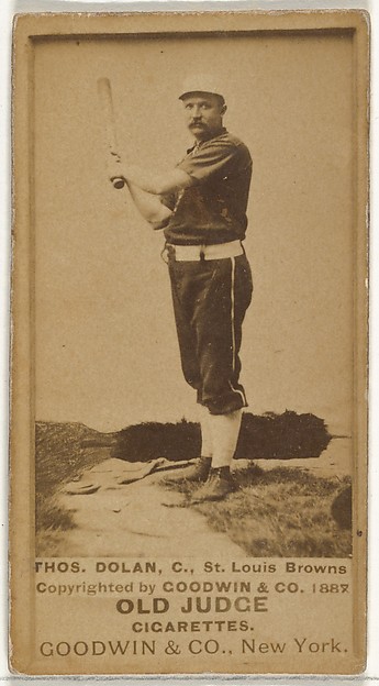 Thomas J. "Tom" Dolan, Catcher, St. Louis Browns, from the Old Judge series (N172) for Old Judge Cigarettes