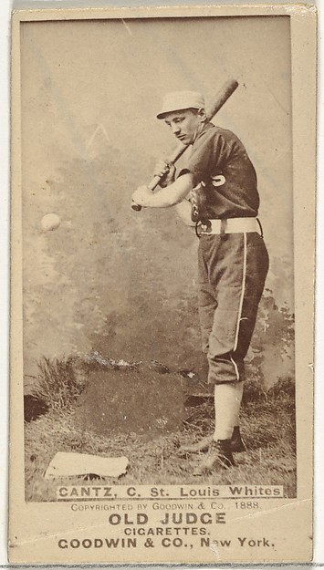 Bartholomew L. "Bart" Cantz, Catcher, St. Louis Whites, from the Old Judge series (N172) for Old Judge Cigarettes