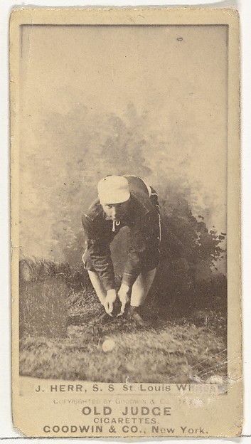 Herr, Shortstop, St. Louis Whites, from the Old Judge series (N172) for Old Judge Cigarettes