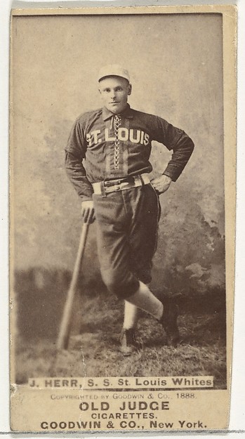 Herr, Shortstop, St. Louis Whites, from the Old Judge series (N172) for Old Judge Cigarettes