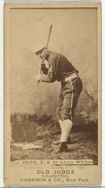 Herr, Shortstop, St. Louis Whites, from the Old Judge series (N172) for Old Judge Cigarettes