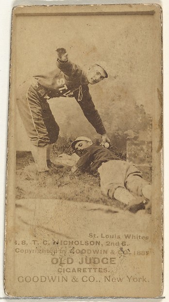 Nicholson, 2nd Base, St. Louis Whites, from the Old Judge series (N172) for Old Judge Cigarettes