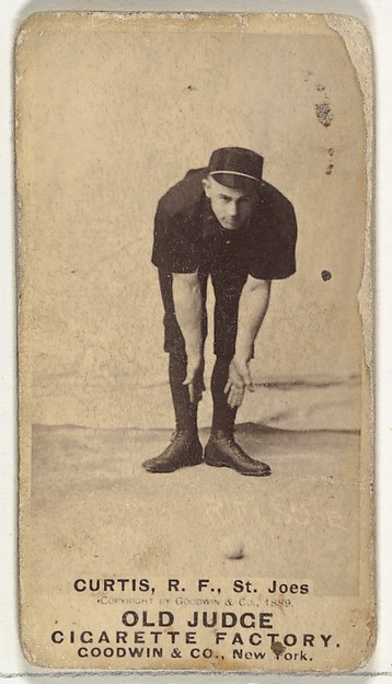 Ervin Duane "Jim" Curtiss, Right Field, St. Joseph Clay Eaters, from the Old Judge series (N172) for Old Judge Cigarettes