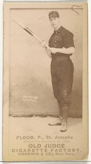 Thomas J. Flood, Pitcher, St. Joseph Clay Eaters, from the Old Judge series (N172) for Old Judge Cigarettes