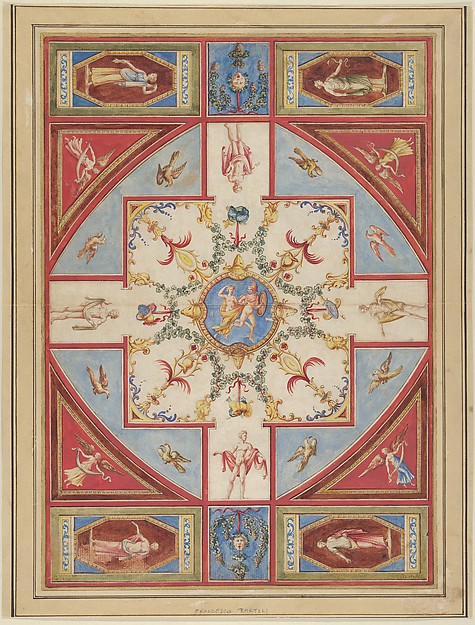 Design for a Ceiling with Grotesque Decoration