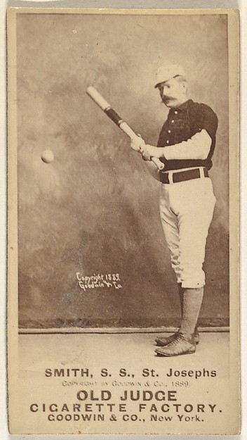 H. Smith, Shortstop, St. Joseph Clay Eaters, from the Old Judge series (N172) for Old Judge Cigarettes
