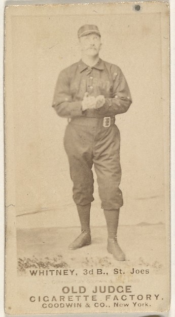 Charles F. Whitney, 3rd Base, St. Joseph Clay Eaters, from the Old Judge series (N172) for Old Judge Cigarettes
