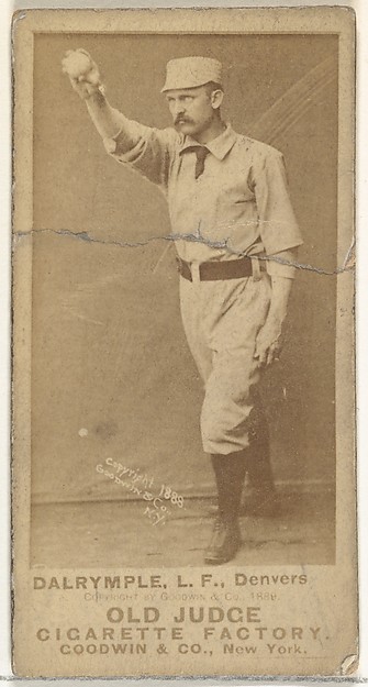 Abner Frank Dalrymple, Left Field, Denver, from the Old Judge series (N172) for Old Judge Cigarettes