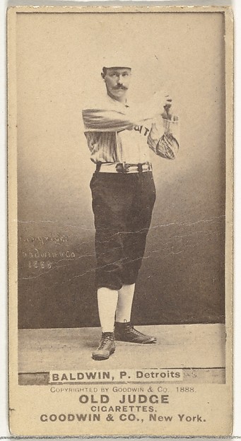 Charles B. "Lady" Baldwin, Pitcher, Detroit Wolverines, from the Old Judge series (N172) for Old Judge Cigarettes by Goodwin & Company, The Metropolitan Museum of Art