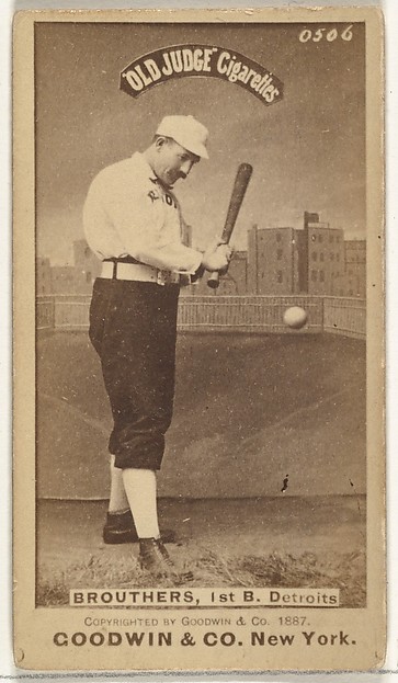 Dennis Joseph "Dan" Brouthers, 1st Base, Detroit Wolverines, from the Old Judge series (N172) for Old Judge Cigarettes by Goodwin & Company, The Metropolitan Museum of Art