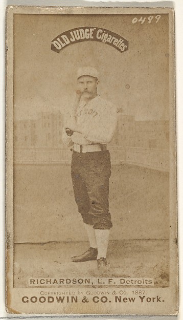 Abram Harding "Hardy" Richardson, Left Field, Detroit Wolverines, from the Old Judge series (N172) for Old Judge Cigarettes