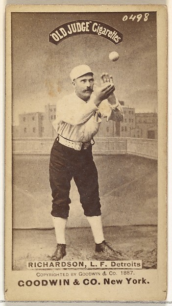 Abram Harding "Hardy" Richardson, Left Field, Detroit Wolverines, from the Old Judge series (N172) for Old Judge Cigarettes