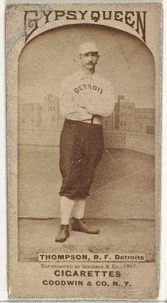 Samuel Luther "Sam" Thompson, Right Field, Detroit Wolverines, from the Old Judge series (N172) for Old Judge Cigarettes