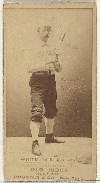 James Laurie "Deacon" White, 3rd Base, Detroit Wolverines, from the Old Judge series (N172) for Old Judge Cigarettes