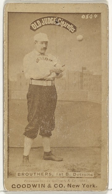 Dennis Joseph "Dan" Brouthers, 1st Base, Detroit Wolverines, from the Old Judge series (N172) for Old Judge Cigarettes