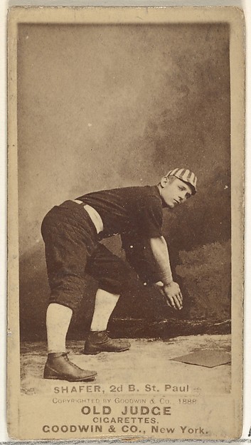 Zachary Taylor Shafer, 2nd Base, St. Paul Apostles, from the Old Judge series (N172) for Old Judge Cigarettes
