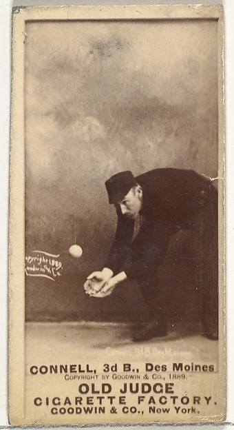 Peter J. Connell, 3rd Base, Des Moines Prohibitionists, from the Old Judge series (N172) for Old Judge Cigarettes