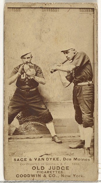 Harry "Doc" Sage and Bill Van Dyke, Des Moines Prohibitionists, from the Old Judge series (N172) for Old Judge Cigarettes