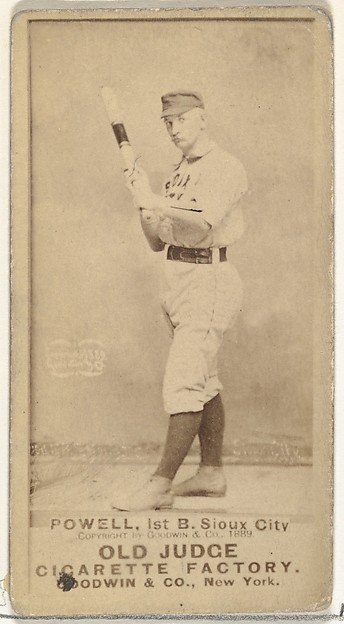 James Edwin "Jim" Powell, Manager and 1st Base, Sioux City Corn Huskers, from the Old Judge series (N172) for Old Judge Cigarettes
