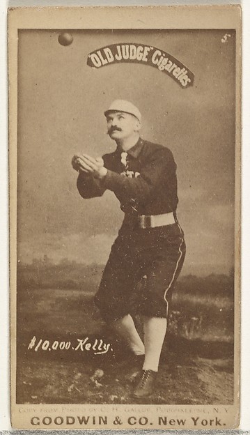 Michael Joseph "$10,000" Kelly, from the Old Judge series (N172) for Old Judge Cigarettes