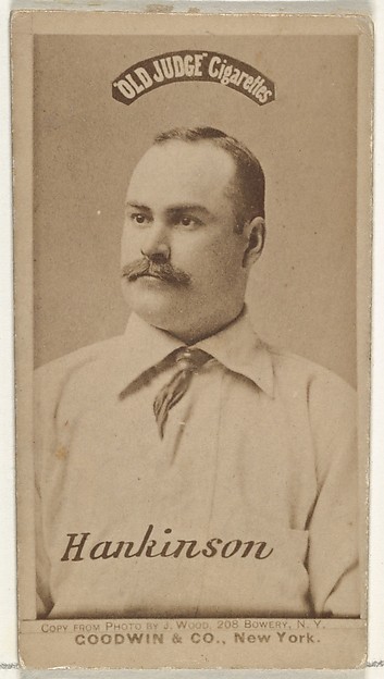 Frank Edward Hankinson, from the Old Judge series (N172) for Old Judge Cigarettes
