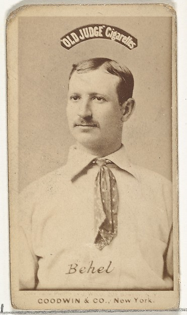 Stephen Arnold Douglas "Steve" Behel, New York Metropolitans, from the Old Judge series (N172) for Old Judge Cigarettes