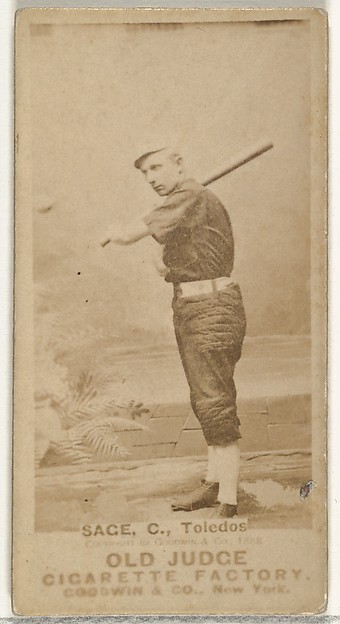 Harry "Doc" Sage, Catcher, Toledo, from the Old Judge series (N172) for Old Judge Cigarettes