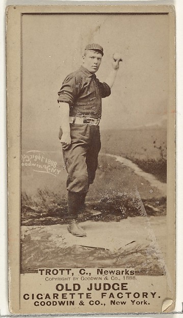 Samuel W. "Sam" Trott, Catcher, Newark, from the Old Judge series (N172) for Old Judge Cigarettes by Goodwin & Company, The Metropolitan Museum of Art
