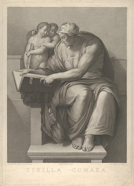 The Cumaean Sibyl after the fresco by Michelangelo in the Sistine Chapel
