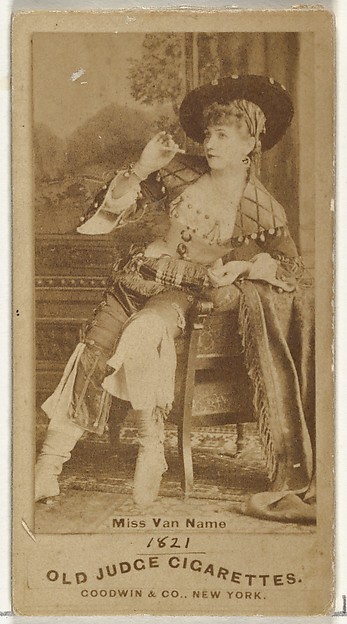 Miss Van Name, from the Actors and Actresses series (N171) for Old Judge Cigarettes