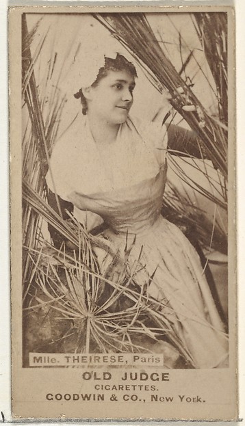 Mlle. Theirese, Paris, from the Actors and Actresses series (N171) for Old Judge Cigarettes