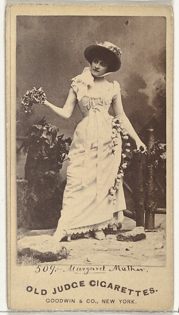 Margaret Mather, from the Actors and Actresses series (N171) for Old Judge Cigarettes