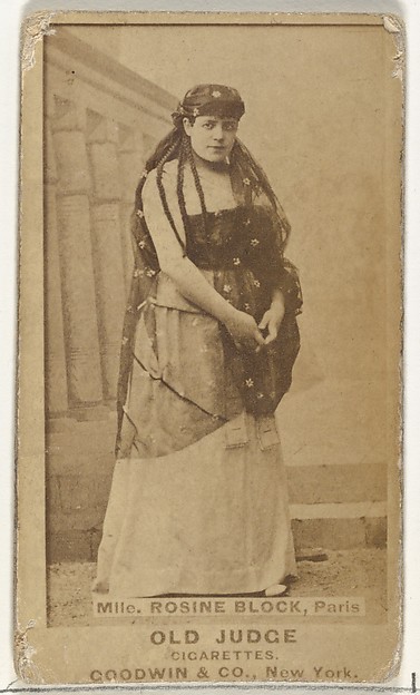 Mlle. Rosine Block, Paris, from the Actors and Actresses series (N171) for Old Judge Cigarettes